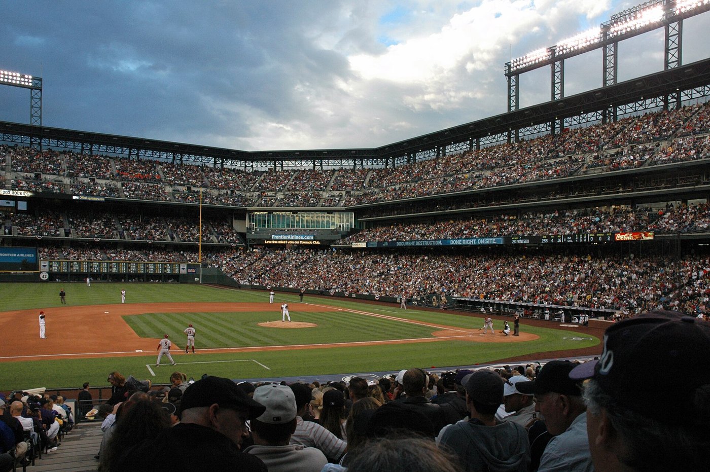 The field and stands at Coors Field in Denver, where Michael King and the San Diego Padres face the Colorado Rockies on September 17